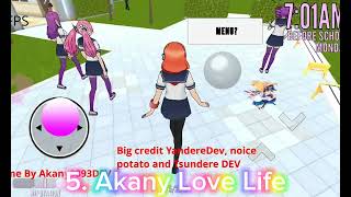 Top 10 Yandere Simulator Fan Games  DL In Comments [upl. by Wershba]