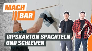 Gipskarton spachteln und schleifen  OBI [upl. by Aleunam]