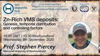 ODH045 ZnRich VMS deposits Genesis temporal distribution controlling factors – Stephen Piercey [upl. by Aneras225]