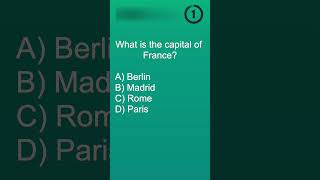 What is the capital of France shorts quiz geography [upl. by Lakin291]