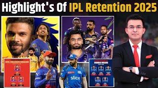 IPL 2025😱 Retention MS Dhoni Rohit Sharma Virat retained Pant Iyer released Know Top Highlights [upl. by Mokas666]