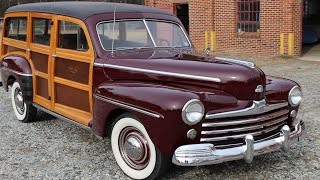 1947 Ford Super Deluxe woody wagon walk around [upl. by Nottap]