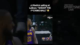 JJ Redick yelling at LeBron to shoot the ball 😭 lebron jjredick lakers [upl. by Baoj]