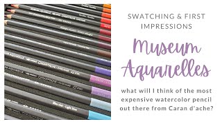 Swatching Caran dache Museum Aquarelles  the Most Expensive Watercolor Pencils [upl. by Eitsirc]