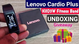 Lenovo Cardio Plus HX03W Fitness Band Unboxing amp GIVEAWAY  Lenovo New Fitness Band Launched [upl. by Klemens]