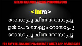 Rosapoo chinna rosapoo karaoke with lyrics malayalam [upl. by Nomelc]