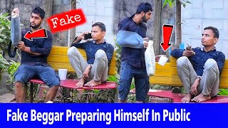 Fake Beggar Preparing Himself In Public  Prakash Peswani Prank [upl. by Noloc123]