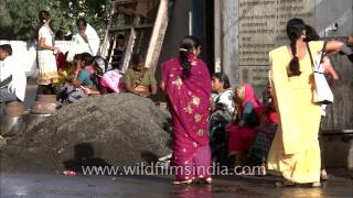 People walking the streets of Satara city Maharashtra [upl. by Asilrac]