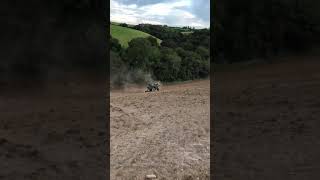 Ford New Holland 7840 power harrowing steep field [upl. by Elrahc]