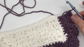 Larksfoot Crochet Blanket  Wave Border  Rounding Second Corner [upl. by Ymaj]