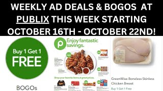 WEEKLY AD DEALS amp BOGOS AT PUBLIX THIS WEEK STARTING OCTOBER 16TH  OCTOBER 22ND [upl. by Etoile]