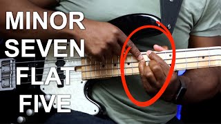 How to Play Minor 7 Flat 5 Chord For Bass Guitar [upl. by Cohby]