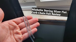 Miabella 925 Sterling Silver Flat Curb Chain Full Review [upl. by Keil958]