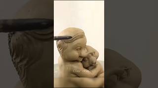 Cute Ganapati Bappa Murti Making In Clay shorts [upl. by Magan]