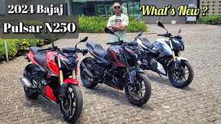 2024 Bajaj Pulsar N250 Walkaround Review  All New Updates Features amp Colours  BikerDaadLife [upl. by Varion614]