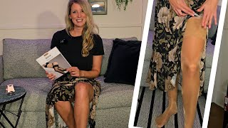 Wolford Satin Touch 20 Stay Ups Stockings Review 4K [upl. by Rhody759]