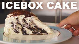 Zebra icebox cake — homemade chocolate cookies in malted milk cream [upl. by Gnilrets]