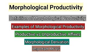 Morphological Productivity  Formation of New Words  Examples of Morphological Productivity [upl. by Benetta]