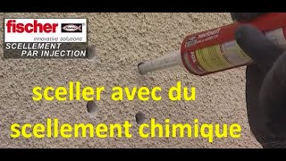 Sceller avec du scellement chimique PARPAING CREUX [upl. by Neetsuj]