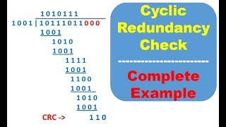 CRC Calculation Example Cyclic Redundancy Check Division Error Control Detection Correction Data [upl. by Lorain659]