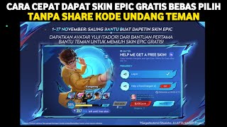 CARA CEPAT DAPAT SKIN EPIC GRATIS BEBAS PILIH TANPA SHARE KODE BANTU TEMAN EVENT COLLAB HOK X JJK [upl. by Ninaj]