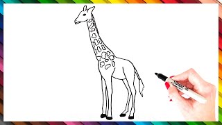 How To Draw A Giraffe Step By Step  Giraffe Drawing EASY  Super Easy Drawing Tutorials [upl. by Narbig]