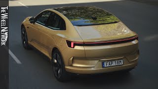 2025 Polestar 4 with Performance Pack  Gold  Driving Interior Exterior [upl. by Daley]