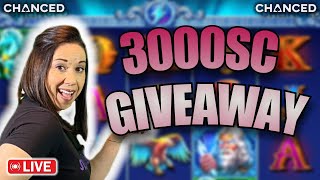 3000SC GIVEAWAY TODAY on CHANCED Social Casino 🎰 [upl. by Etnuahc]