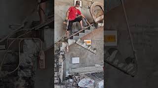 Concrete staircase cutting process Good tools and machinery can increase work efficiency [upl. by Neelak]