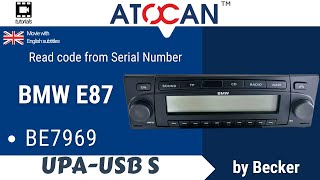 BMW E87 BE7969 by Becker  Read code from Serial Number  by UPA USBS [upl. by Anjali519]