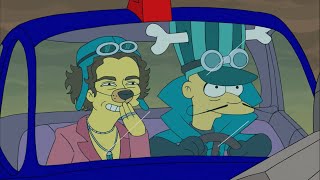 The Simpsons  Sideshow Mel’s Wacky Races Furry Road with Timothée Chamalet [upl. by Rainie]