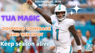 Dolphins Vs Jets Recap show  Tua Leads Comeback win [upl. by Sherj]