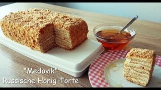 Medovik Torte  Marlenka Schnelle Variante  HoneyCake [upl. by Lilah]