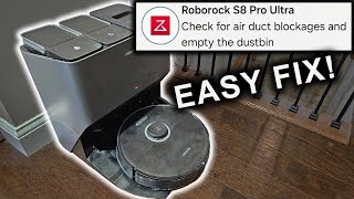 RoboRock S8 Pro Ultra Air Duct Blockage Fix [upl. by Htebaile]