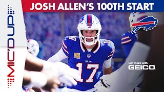 Josh Allen Micd Up For His 100th Career NFL Start In Epic Win Over Tennessee Titans  Buffalo Bills [upl. by Maximilianus]