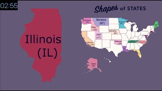 🔴 SHAPES of States on a Map of the USA  World Geography Geometry  E Online Education Study Tool 🔴 [upl. by Ban]