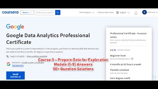 Google Data Analytics  Course 3  Module 15 Solution  Coursera [upl. by Annej]