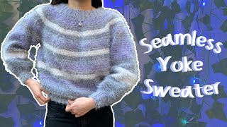 Easy Crochet Cozy Seamless YokeTopDown Sweater Tutorial [upl. by Aihsrop]