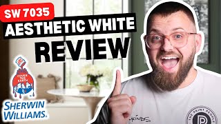 SherwinWilliams Aesthetic White Review for 2024 Crisp amp Clean Color [upl. by Ennobe]