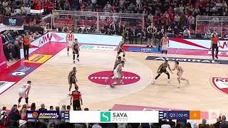 Giedraitis and Nedović with two HUGE 3pointers for Zvezda [upl. by Arhez]