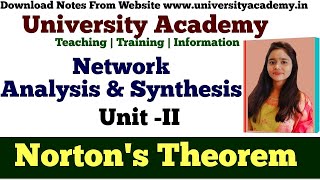 NAS15 Nortons Theorem  DC Network Analysis  Nortons Theorem Solves Examples for DC Circuits [upl. by Iggy427]