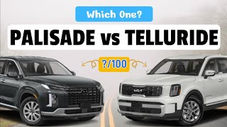 Hyundai Palisade 2023 vs Kia Telluride 2023  Which One [upl. by Ailuj]