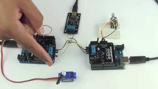 Tutorial Controlando servomotor pelo potenciômetro via Rede RS485 [upl. by Meadow]