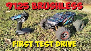 Xinlehong 9125 Brushless Converted RC truck  First Test Drive [upl. by Colis]