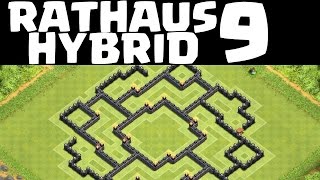 RATHAUS 9  TH9 HYBRID BASE  CLASH OF CLANS  SPEEDBUILD HD [upl. by Alletneuq]