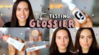 TESTING GLOSSIER MAKEUP 👀 Does It Work [upl. by Hourihan]