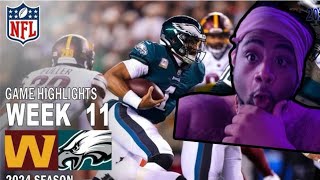 Washington Commanders vs Philadelphia Eagles Game Highlights  NFL 2024 Season Week 11 [upl. by Gytle]