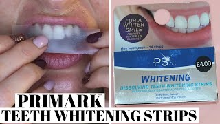 PRIMARK DISSOLVING TEETH WHITENING STRIPS FIRST IMPRESSION amp DEMO [upl. by Lewap194]