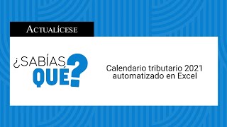 Calendario tributario 2021 automatizado en Excel [upl. by Nirehtak]