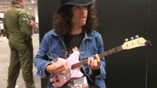 Dinamita Pereda on the Electric Loog Guitar  Cant You Hear Me Knocking Rolling Stones Cover [upl. by Aihsekan]